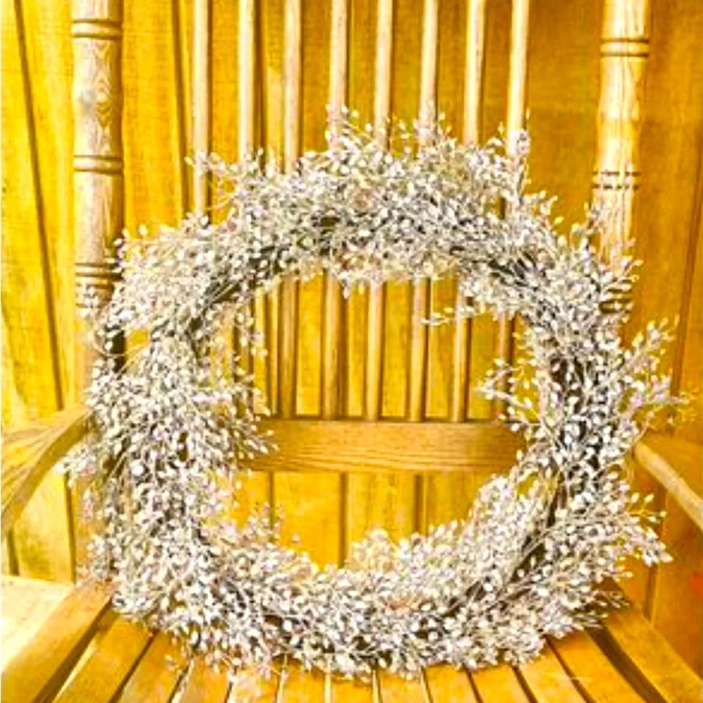 Frosted Fall Little Luna Leaves Wreath, 20”